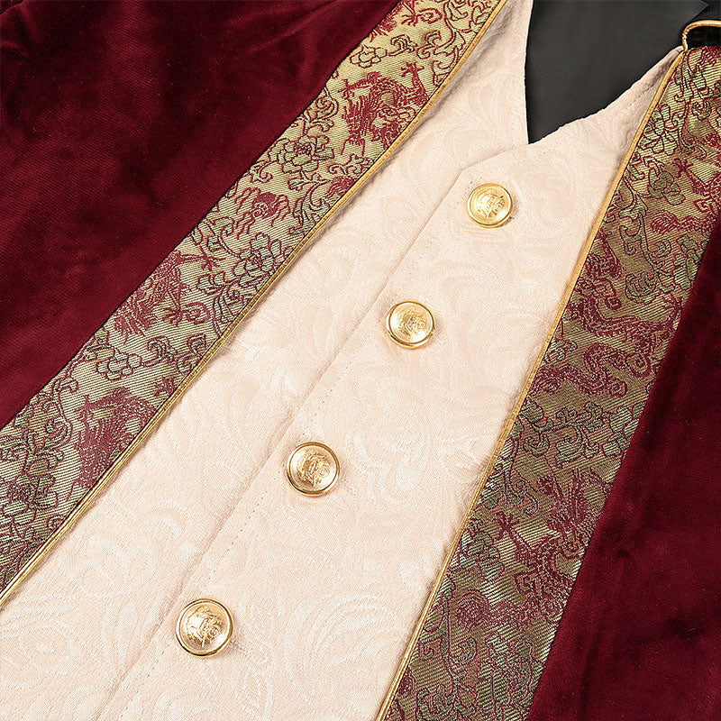 European Men's Steam Dovetail Medieval Jacket Gothic Victorian Frock Coat Cosplay Costumes