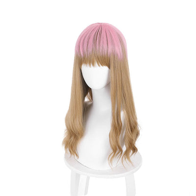 Anime SSSS.DYNAZENON Minami Yume Pink Gradient Brown Long Curly Cosplay Wigs