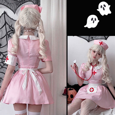 Halloween Pink Adult Nurse Skirt Cosplay Costumes