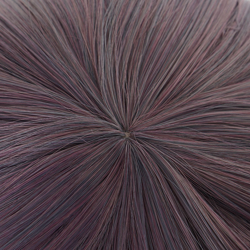 Game Genshin Impact Mona Megistus Long Double Ponytail Dark Brown Cosplay Wigs