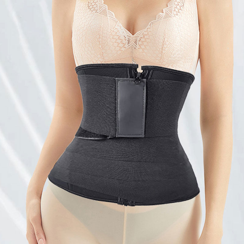 Zip Wrap Compression Sweat Waist Trainer Corset Trimmer Shaper Belt for Women