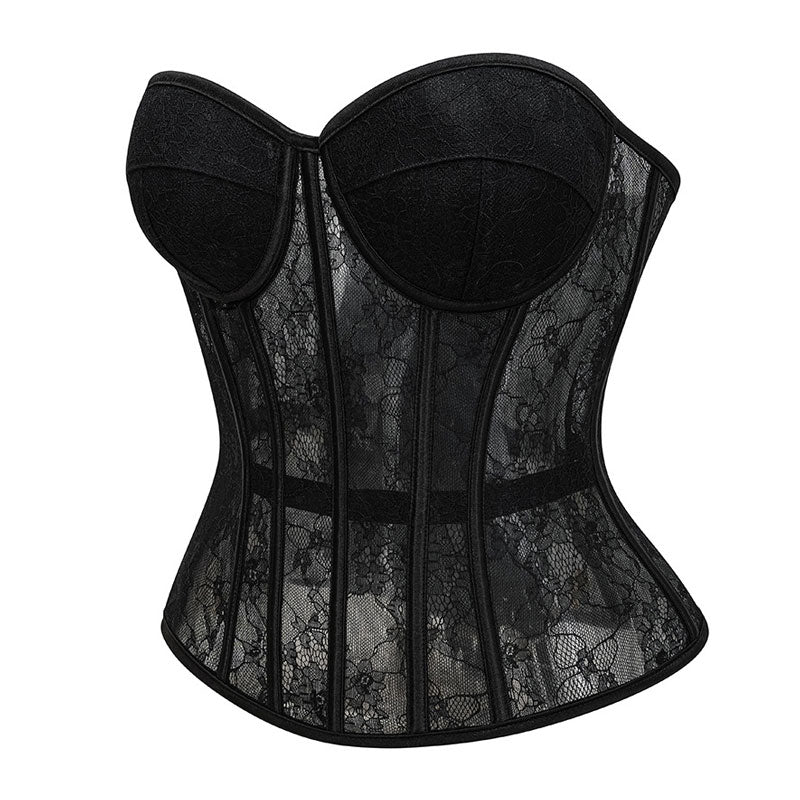 Sexy Cutout Lace Slim-Fit Strapless Corset