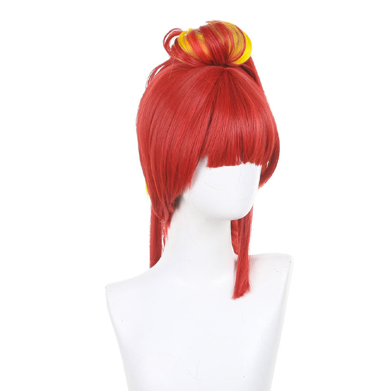 Gnosia SQ Red Yellow Highlights Cosplay Wigs