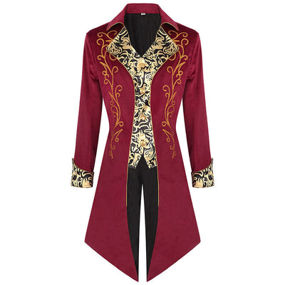 Mens Steampunk Vintage Tailcoat Jacket Gothic Victorian Frock Cosplay Costumes