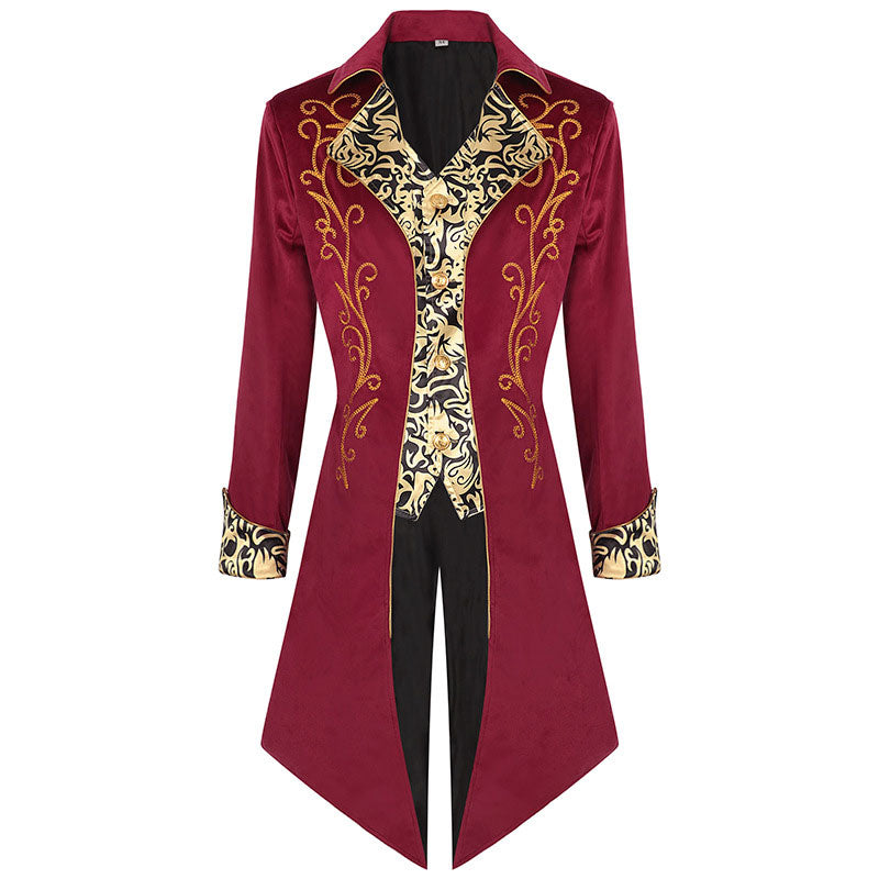 Mens Steampunk Vintage Tailcoat Jacket Gothic Victorian Frock Cosplay Costumes