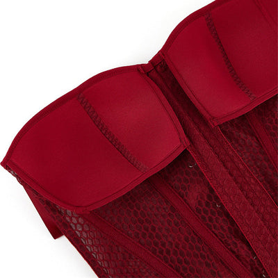 Retro Court Style Breathable Mesh Bra with Herringbone Fit Cosplay Costumes