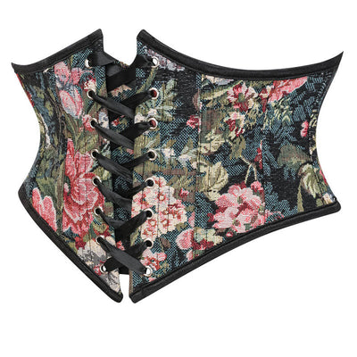 Corset Belt for Women Floral Lace Up Boned Underbust Corset Waist Belts