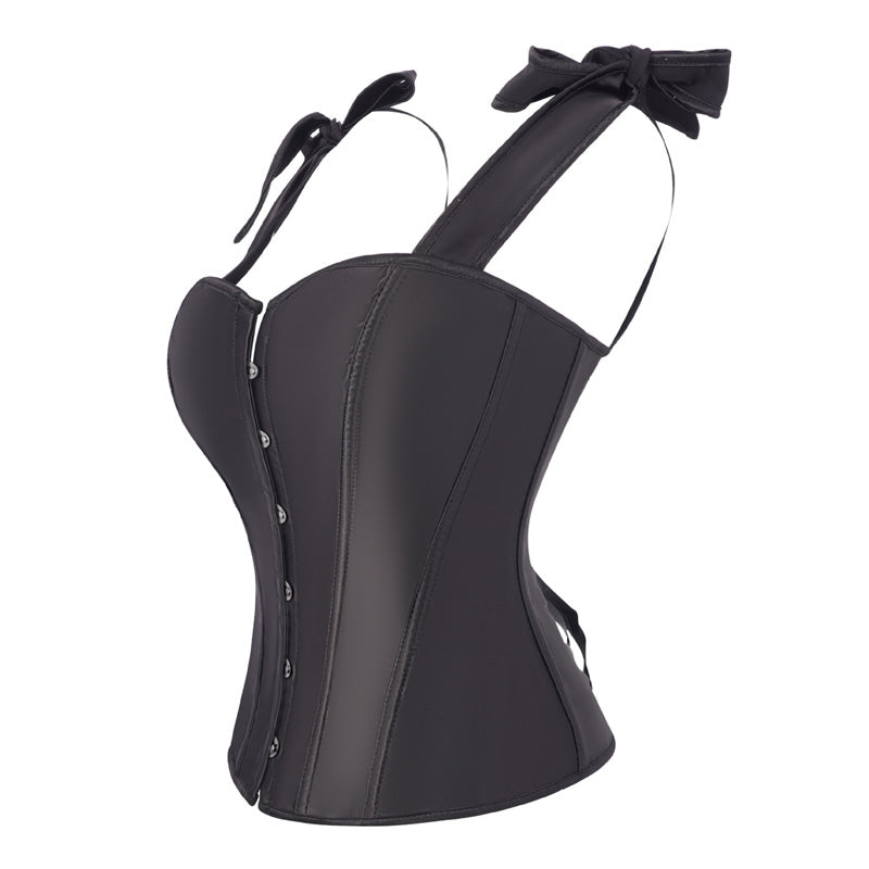 Retro French Satin Solid Color Double-Shoulder Strapless Corset Cosplay Costumes