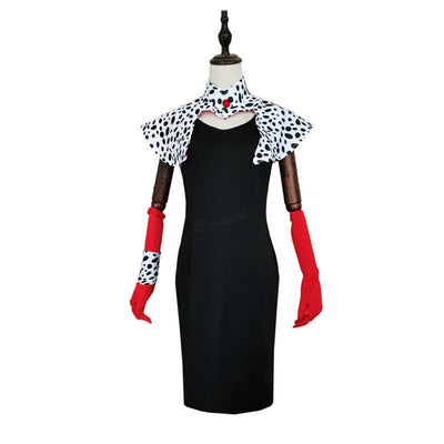 Movie Cruella De Vil Dalmatian Outfits Halloween Cosplay Costumes