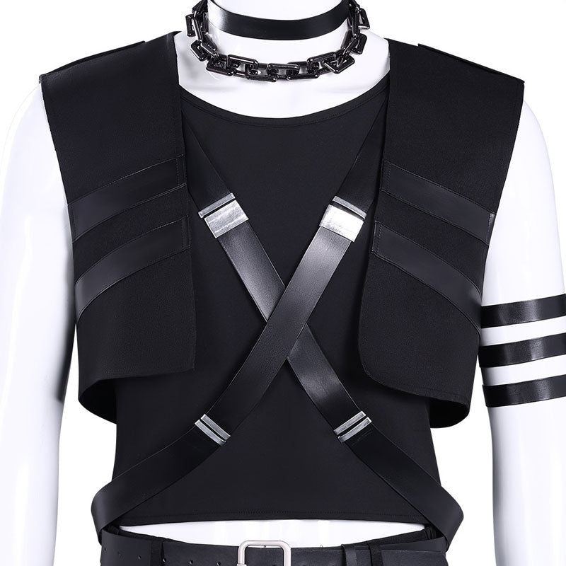 Tamon's B-Side Rintarō Kai Black Vest Uniform Cosplay Costume