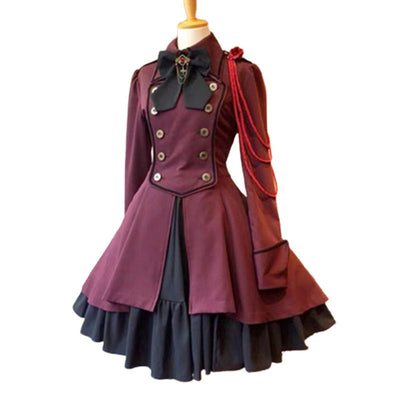 Steampunk Medieval Retro Renaissance Gothic Ruffle Dress Cosplay Costumes