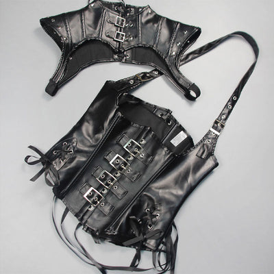 Gothic Rock Steampunk Cape and Corset Halloween Cosplay Costumes