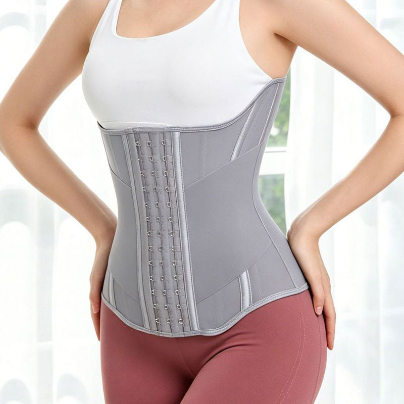 Women 15 Steel Bones Waist Trainer Corset Belt Under Clothes Sport Tummy Control Long Torso Shapewear