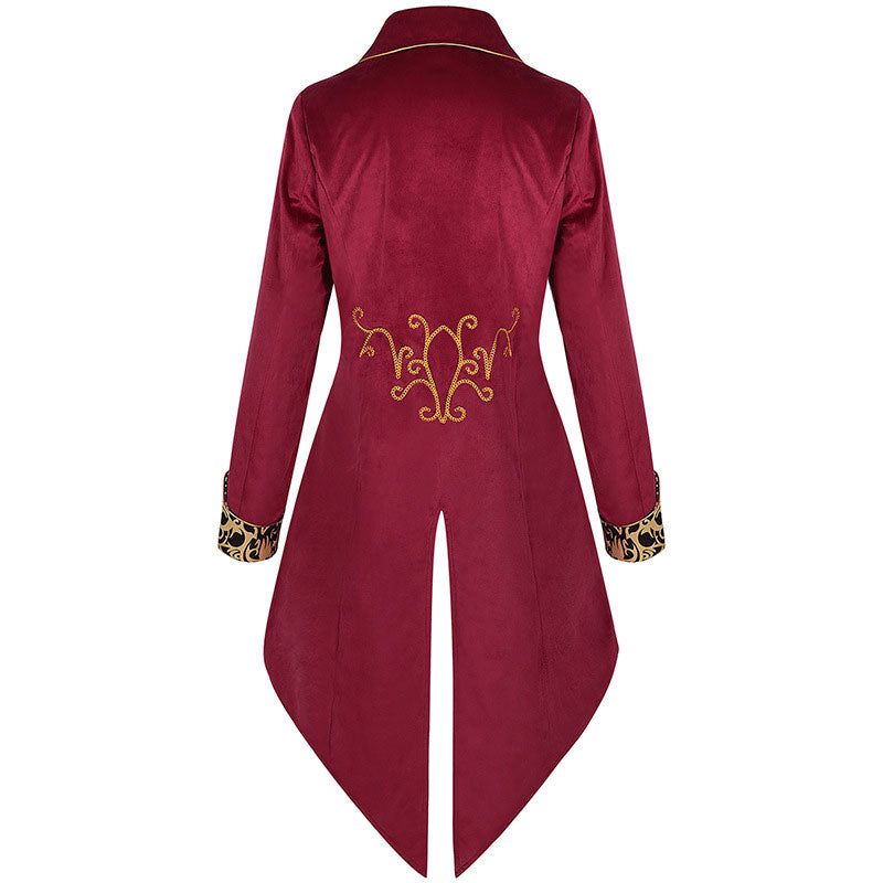 Mens Steampunk Vintage Tailcoat Jacket Gothic Victorian Frock Cosplay Costumes