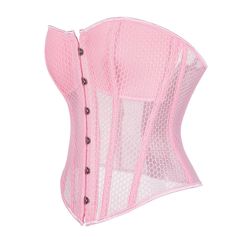 Retro Court Style Breathable Mesh Bra with Herringbone Fit Cosplay Costumes
