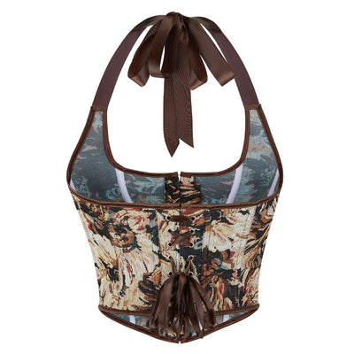 European Retro Oil Painting Style Halter Neck Corset Top Cosplay Costumes