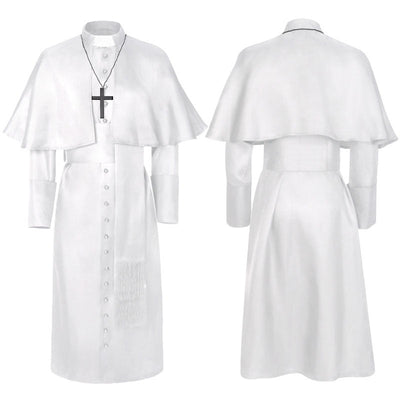 European Medieval Halloween Wizard Priest Robe Cosplay Costumes