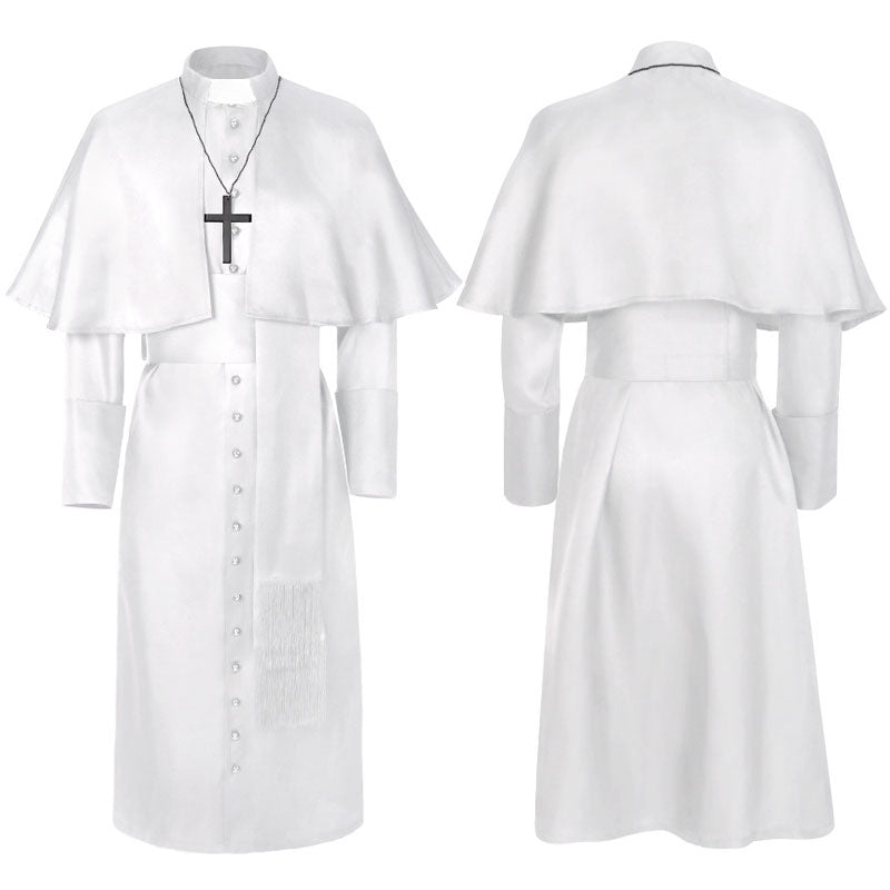 European Medieval Halloween Wizard Priest Robe Cosplay Costumes