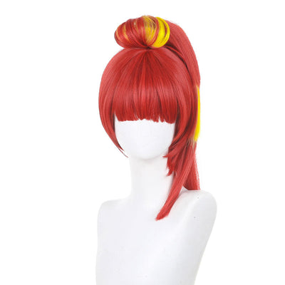 Gnosia SQ Red Yellow Highlights Cosplay Wigs