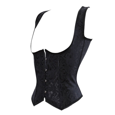 Corset Tops for Women Adjustable Floral Renaissance Underbust Corset Lace Up Pirate Bodice