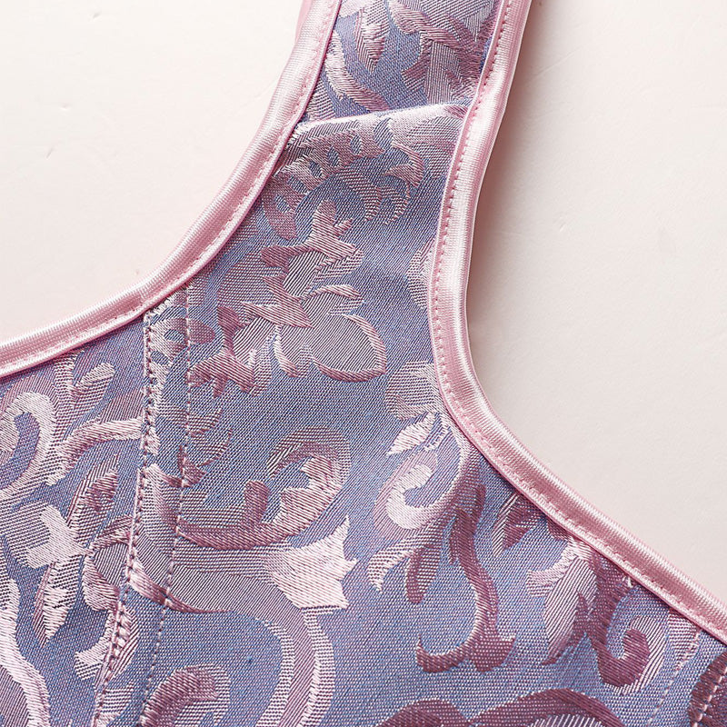 Medieval Retro Style Strappy Bodice with Mermaid Jacquard Ties Cosplay Costumes