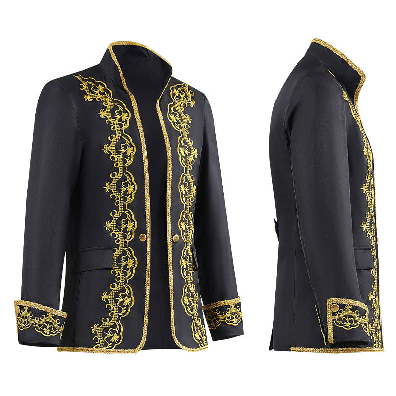 European Style Palace Opera Stage Performance Gold Studded Dress Cosplay Costumes