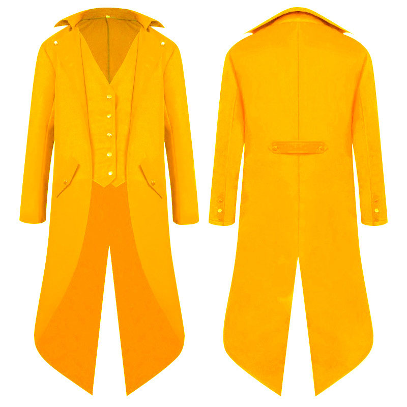 European Medieval Retro Men's Mid-length Punk Retro Tuxedo Halloween Costumes