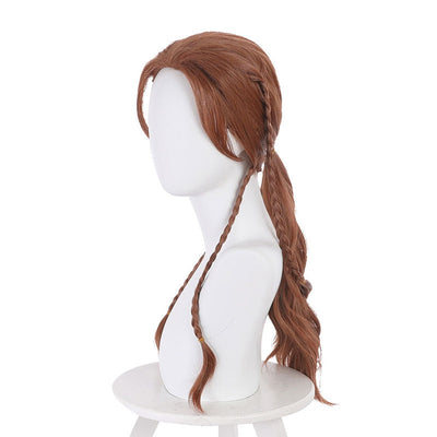 Moive Black Widow Natasha Romanoff Brown Ponytail Braid Cosplay Wigs