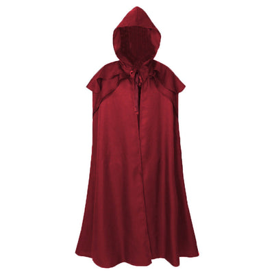 Medieval Retro Gothic Long Halloween Cape with Hood Cosplay Costumes