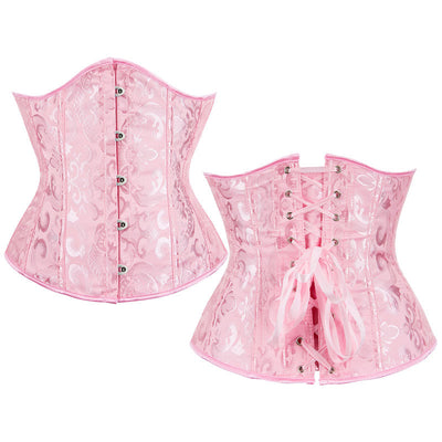 Corset Women‘s Brocade Underbust Boned Corsets Bustier Waist Trainer
