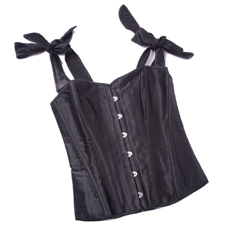 Retro French Satin Solid Color Double-Shoulder Strapless Corset Cosplay Costumes