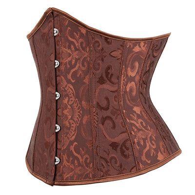 Corset Women‘s Brocade Underbust Boned Corsets Bustier Waist Trainer