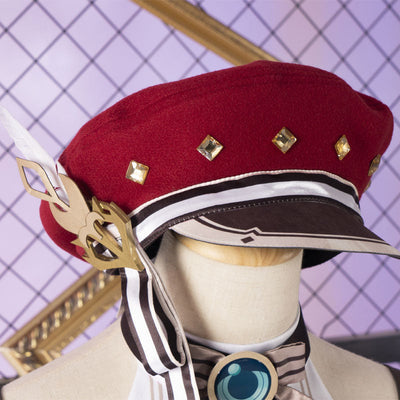 Game Genshin Impact Charlotte Cosplay Costumes With Hat