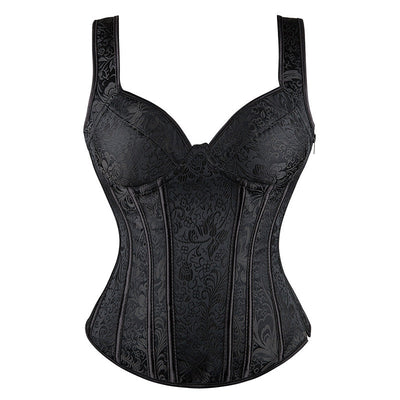 European-style Court-print Shoulder Strap Slimming and Shaping Bodysuit Cosplay Costumes