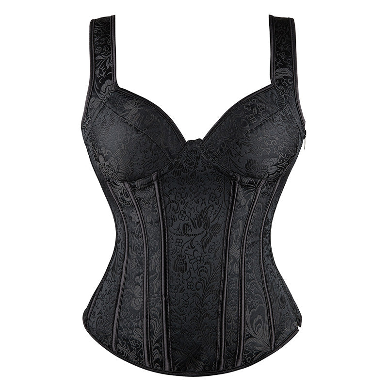 European-style Court-print Shoulder Strap Slimming and Shaping Bodysuit Cosplay Costumes