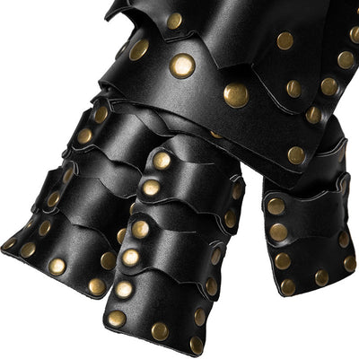 Steampunk PU Leather Color Block Arm Gloves Cosplay Props