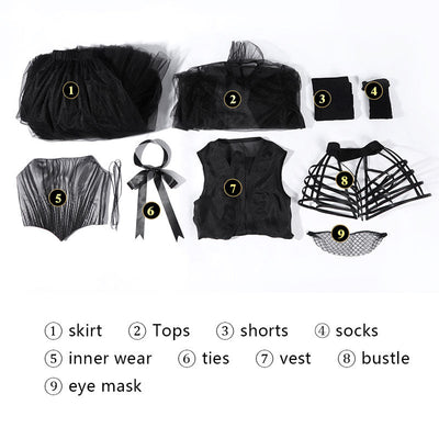 Wednesday Season 2 Wednesday Addams Black Dance Mesh Dress Cosplay Costumes