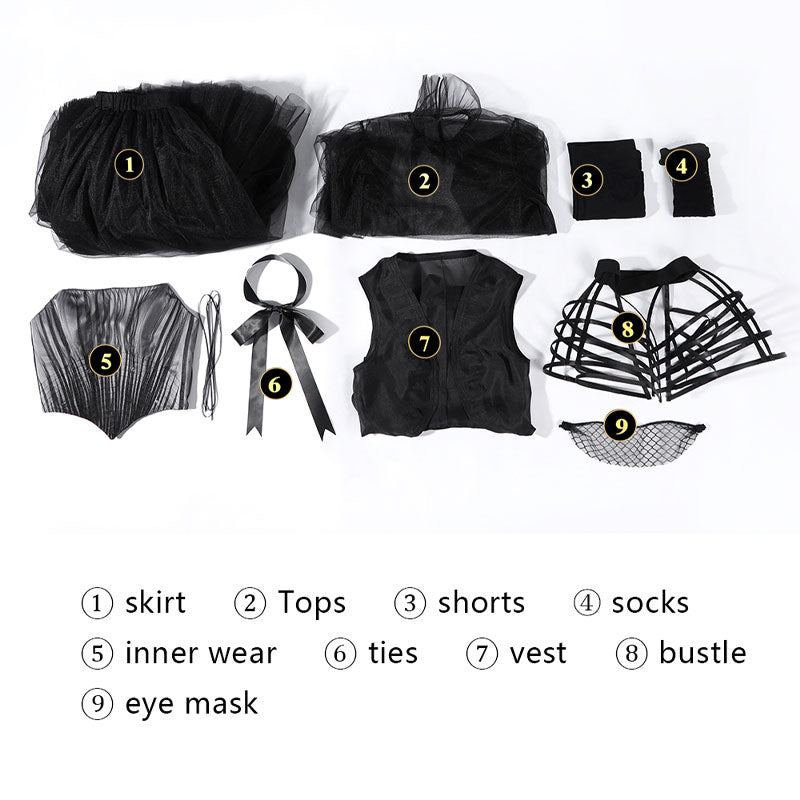 Wednesday Season 2 Wednesday Addams Black Dance Mesh Dress Cosplay Costumes