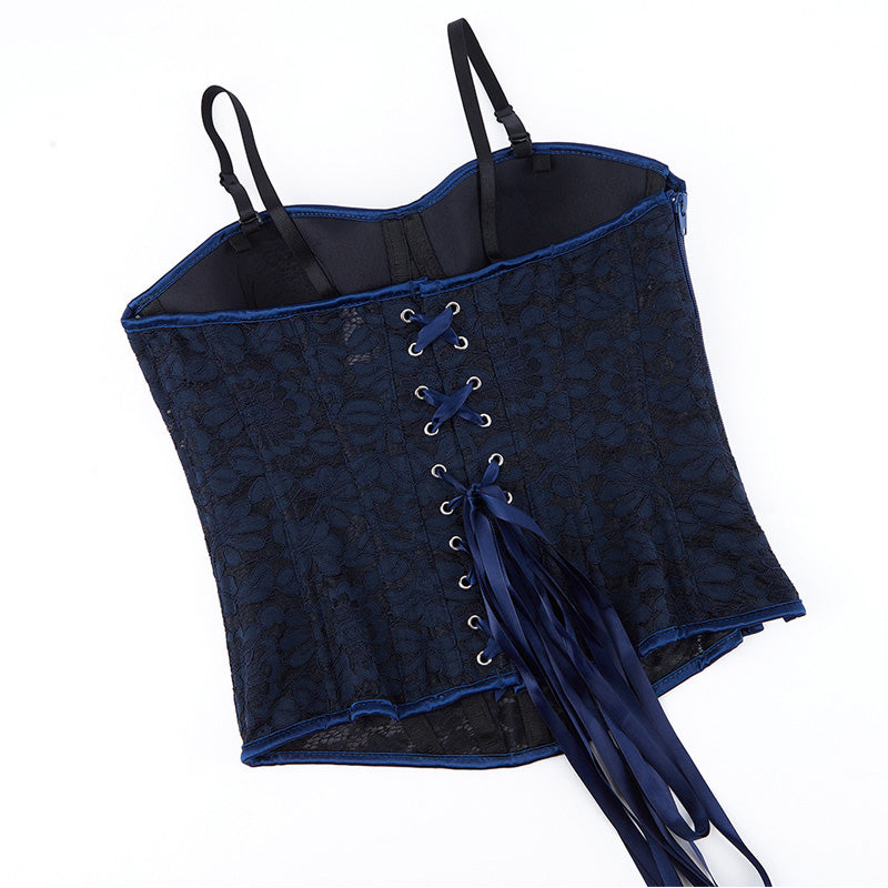 Royal Style Steel-boned Lace Side-zip Double-strap Women's Corset Cosplay Costumes