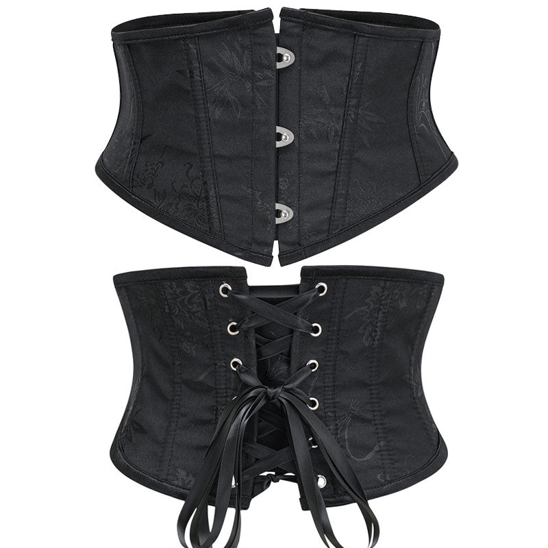Womens Waist Trainer Cincher Heavy Duty Steel Boned Underbust Waspie Corset