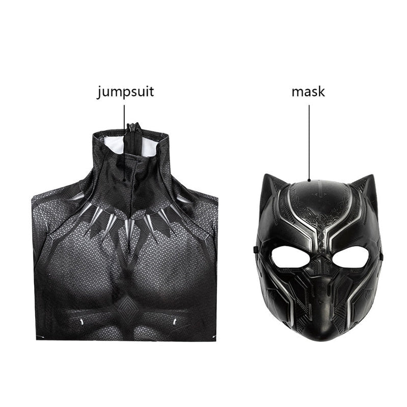 Movie Captain America Civil War Black Panther Children Jumpsuit Cosplay Costume
