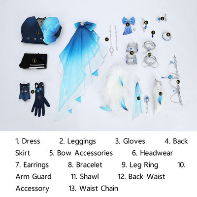 Genshin Impact Yelan Tranquil Banquet Outfit Cosplay Costumes