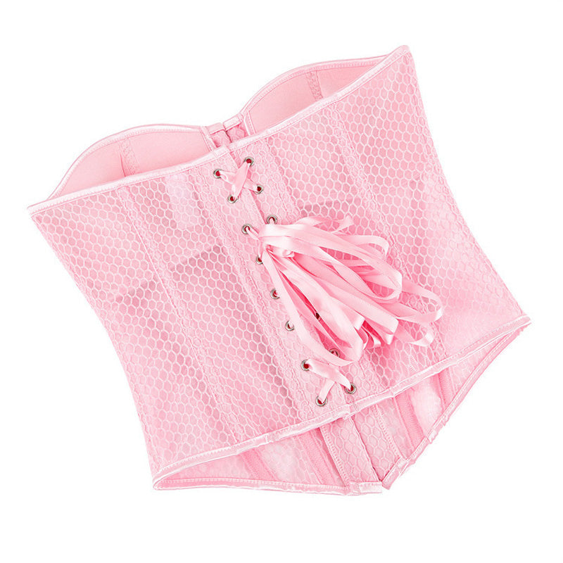 Retro Court Style Breathable Mesh Bra with Herringbone Fit Cosplay Costumes