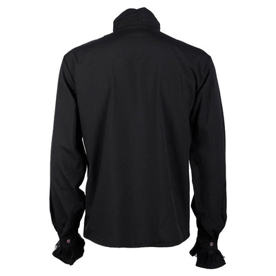Gothic Ruffled Stand Collar Long Sleeve Men's Tie Shirt Halloween Cosplay Costumes