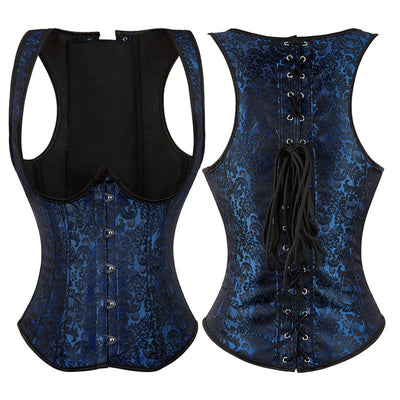 Corset Tops for Women Adjustable Floral Renaissance Underbust Corset Lace Up Pirate Bodice