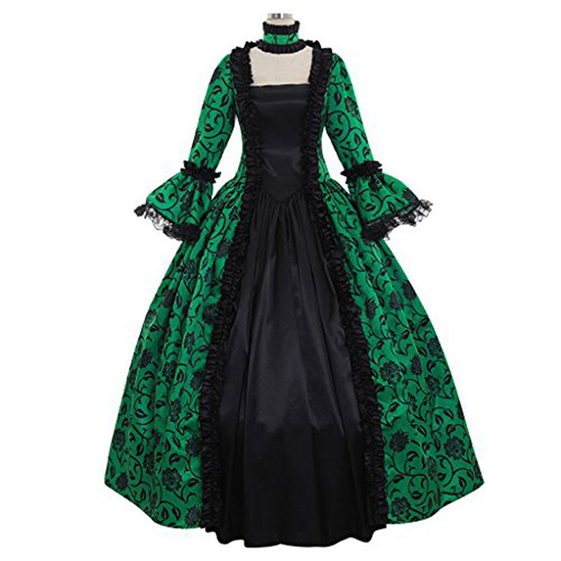 European Retro Victorian Court Style Women's Evening Dress Cosplay Costumes