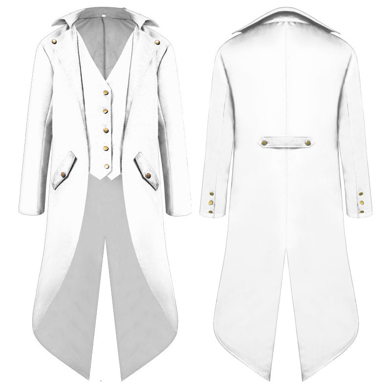 European Medieval Retro Men's Mid-length Punk Retro Tuxedo Halloween Costumes