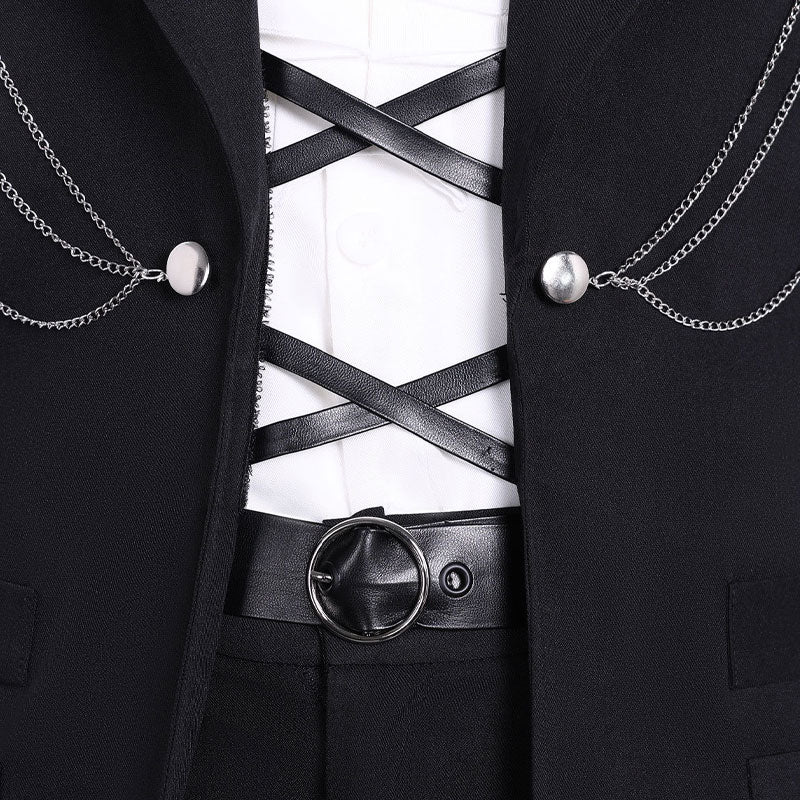 Tamon's B-Side Ori Sakaguchi Black Vest Uniform Cosplay Costume