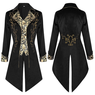 Mens Steampunk Vintage Tailcoat Jacket Gothic Victorian Frock Cosplay Costumes