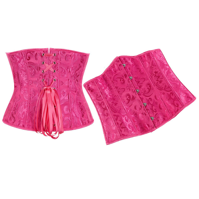 Corset Women‘s Brocade Underbust Boned Corsets Bustier Waist Trainer